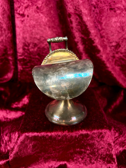 Vintage Silverplate Sugar Scuttle - Engraved Scrollwork Tea Service