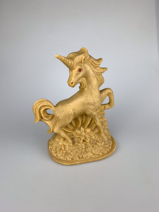 Vintage Resin Red-Eyed Unicorn Statue