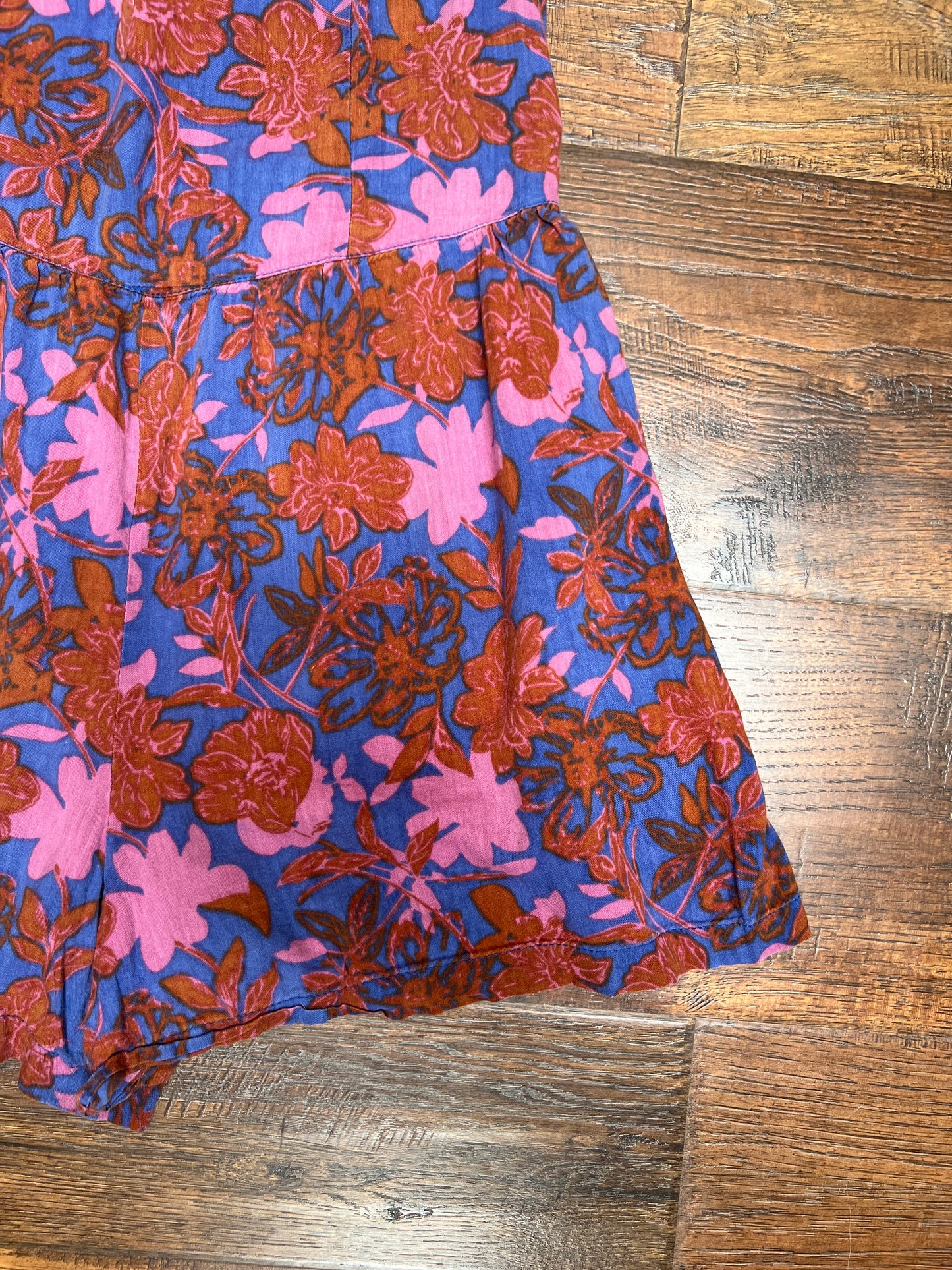 Clothing - Spaghetti Strap Romper - Pink And Blue Floral Print - Small - Fire Los Angeles