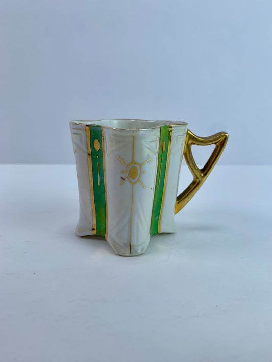 Vintage Kitchen - Demitasse Espresso Cup - Green & White - 2"