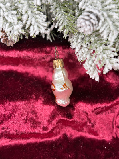 Vintage Christmas - Handblown Glass Ornament - Silver Bird - Inge Glas - Germany