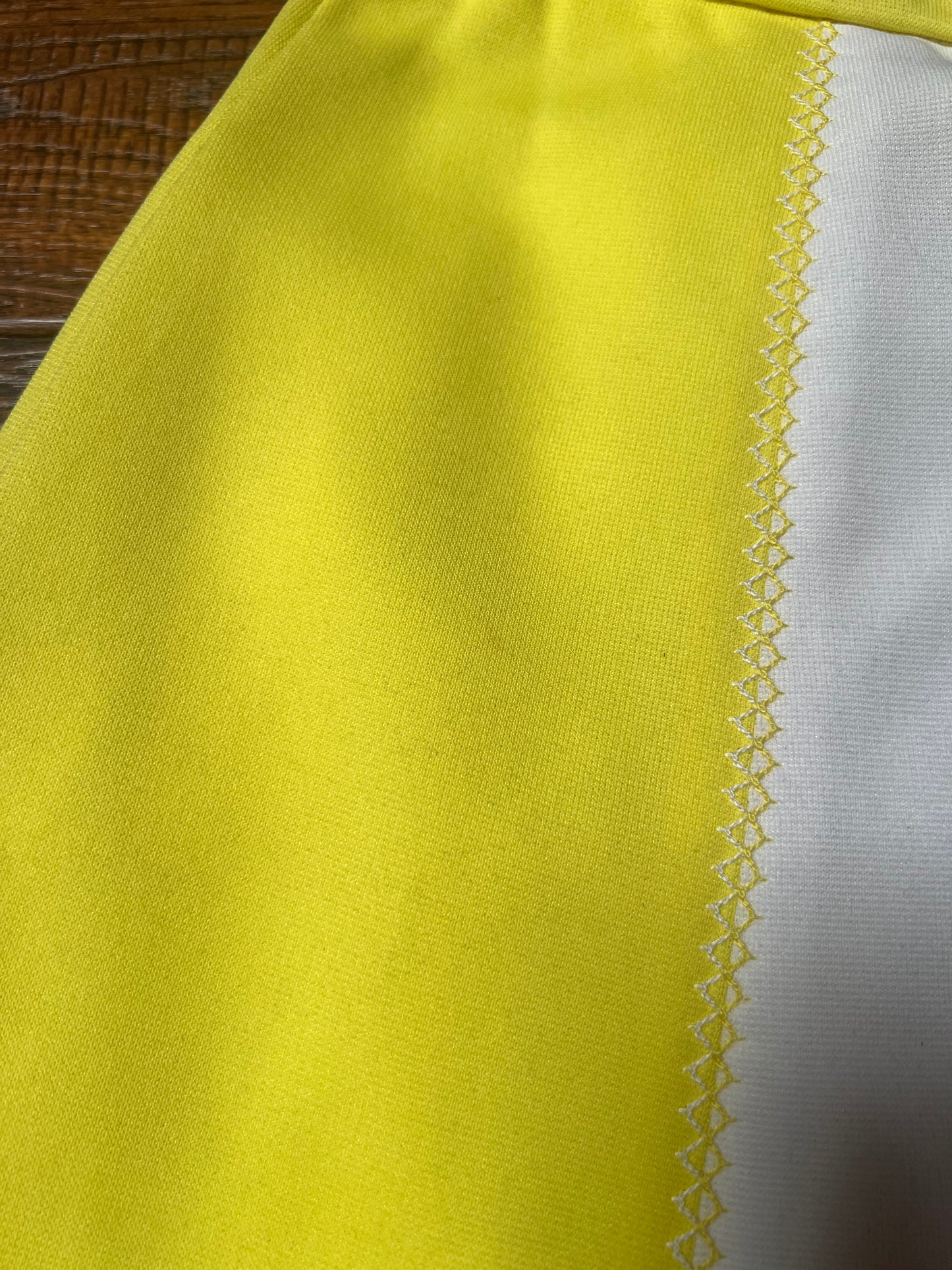 Vintage Clothing - A-Line Above Knee Mod Skirt - Yellow and White - Medium - Haymaker