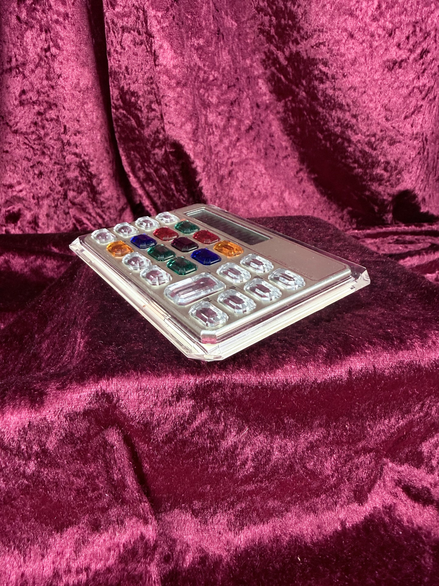 Vintage Lucite Electronic Desktop Calculator - Jewel Tone Keypad