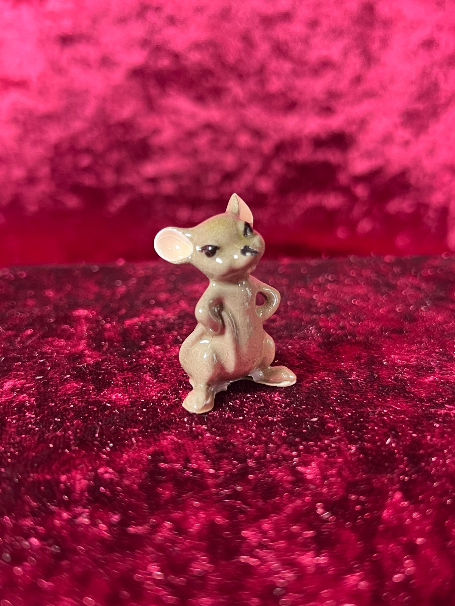 Vintage Figurine - Porcelain Miniature - Sassy Brown Mouse