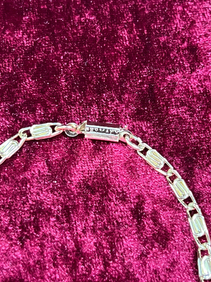 Vintage Jewelry - Bracelet - Gold Tone Metal - Pink Heart Pendant - Germany