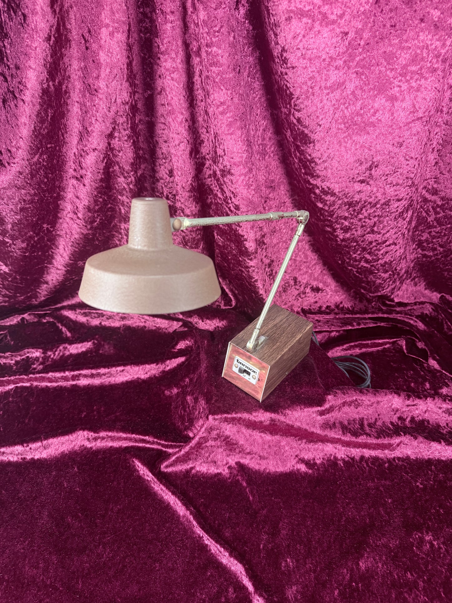 Vintage Tensor Portable Desk Lamp - Adjustable Gooseneck Faux Wood Grain Base