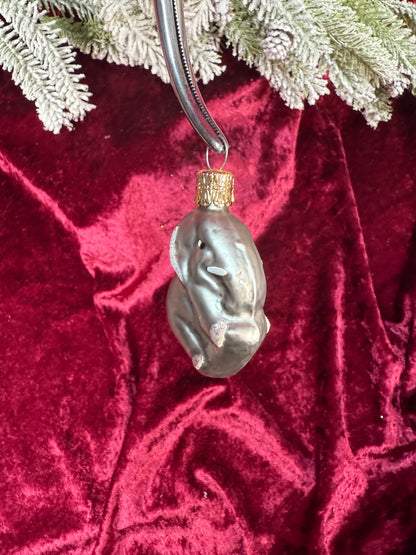 Vintage Christmas - Handblown Glass Ornament - Elephant - Czech Republic