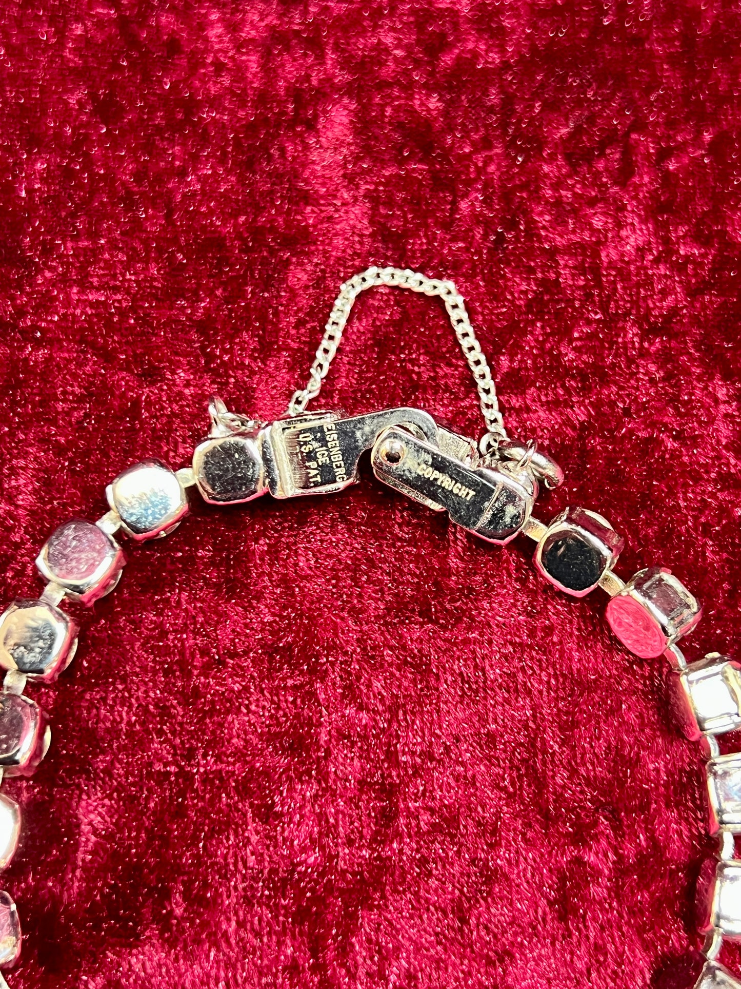 Vintage Jewelry - Tennis Bracelet - Marquise / Round Cut Rhinestones - Eisenberg Ice - 7.25"