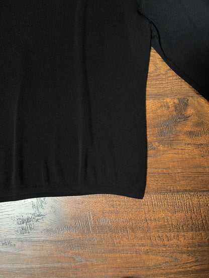 Vintage Hannah Jones Knit Top - Black Rhinestone Lattice Neckline - Medium