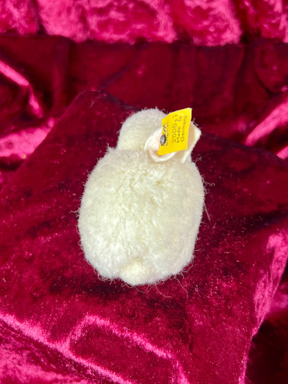 Vintage Collectibles - Miniature Stuffed Toy - White Pom Pom Bunny Rabbit - 25061 - Steiff - Germany