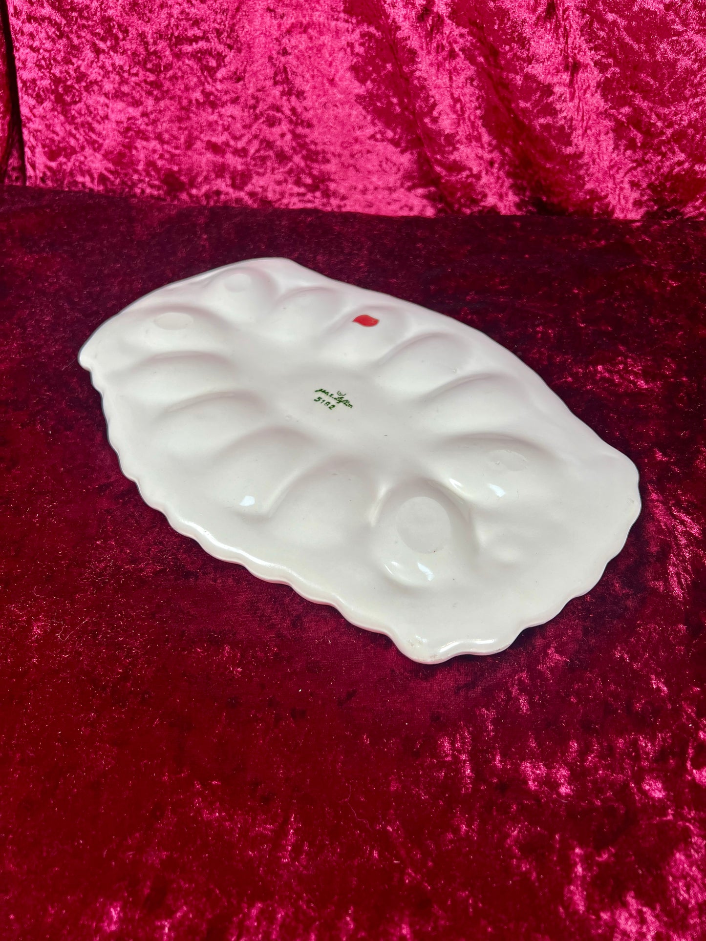 Vintage Kitchen - Ceramic Deviled Egg Serving Platter - 5182 / Yellow Daisies - Geo Z. Lefton
