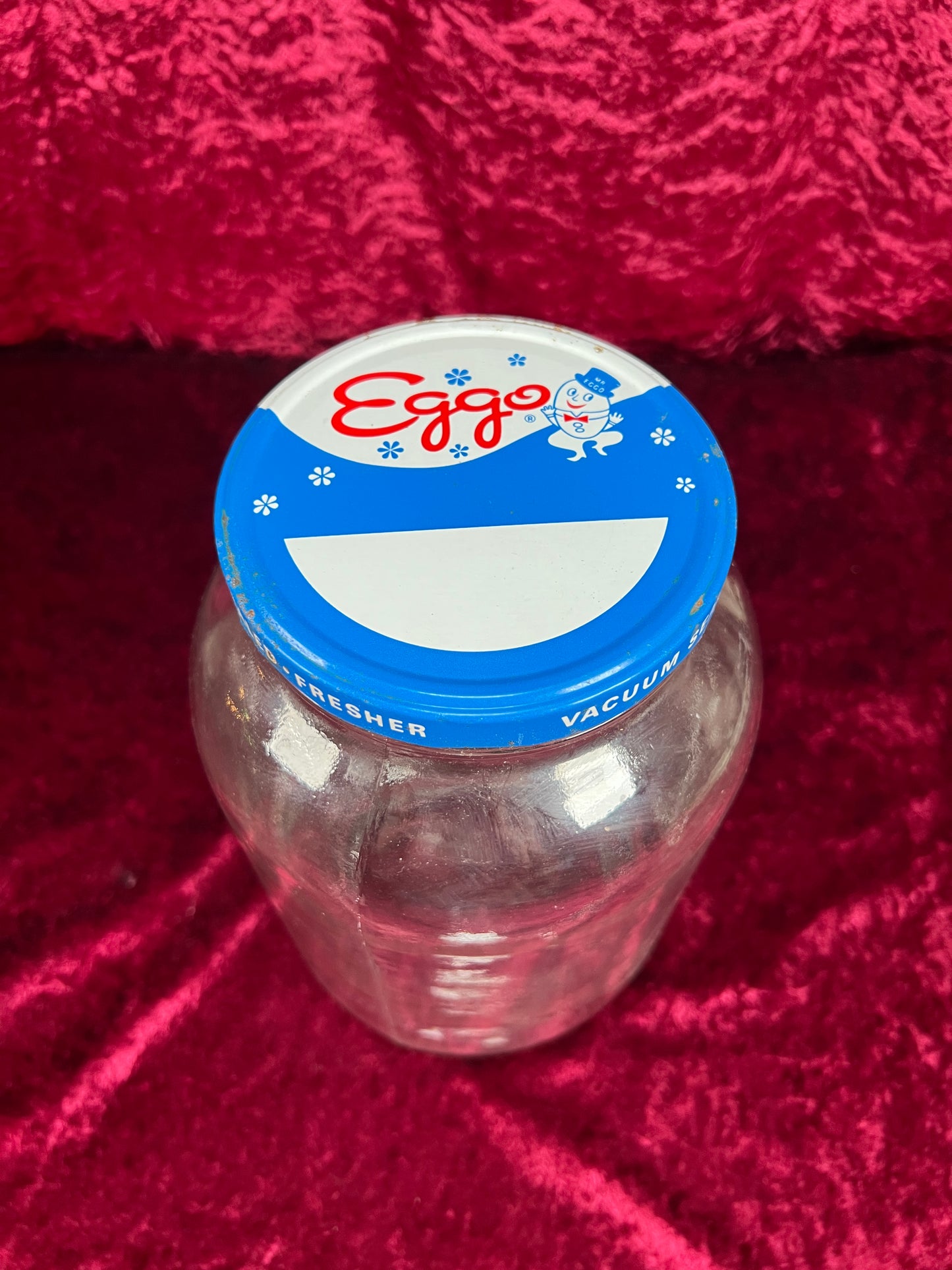 Vintage Glass Kitchen Storage Jar – Eggo Advertising Lid Mid Century Canister