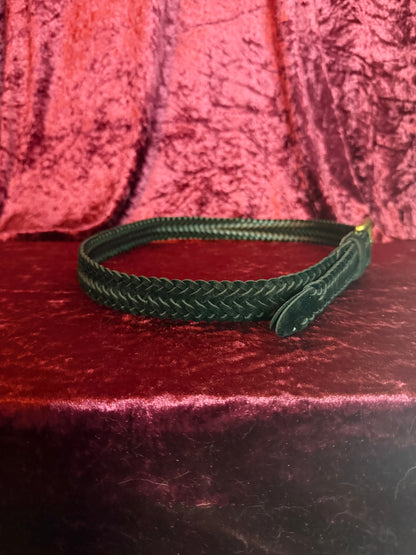 Vintage Accessories - Braided Suede Leather Belt - Black - M