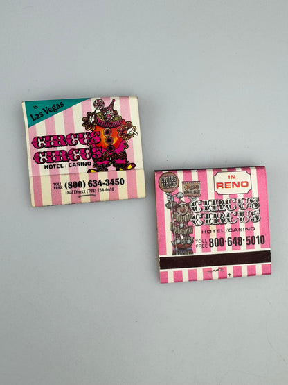 Vintage Casino Matchbooks - Circus Circus Reno & Las Vegas