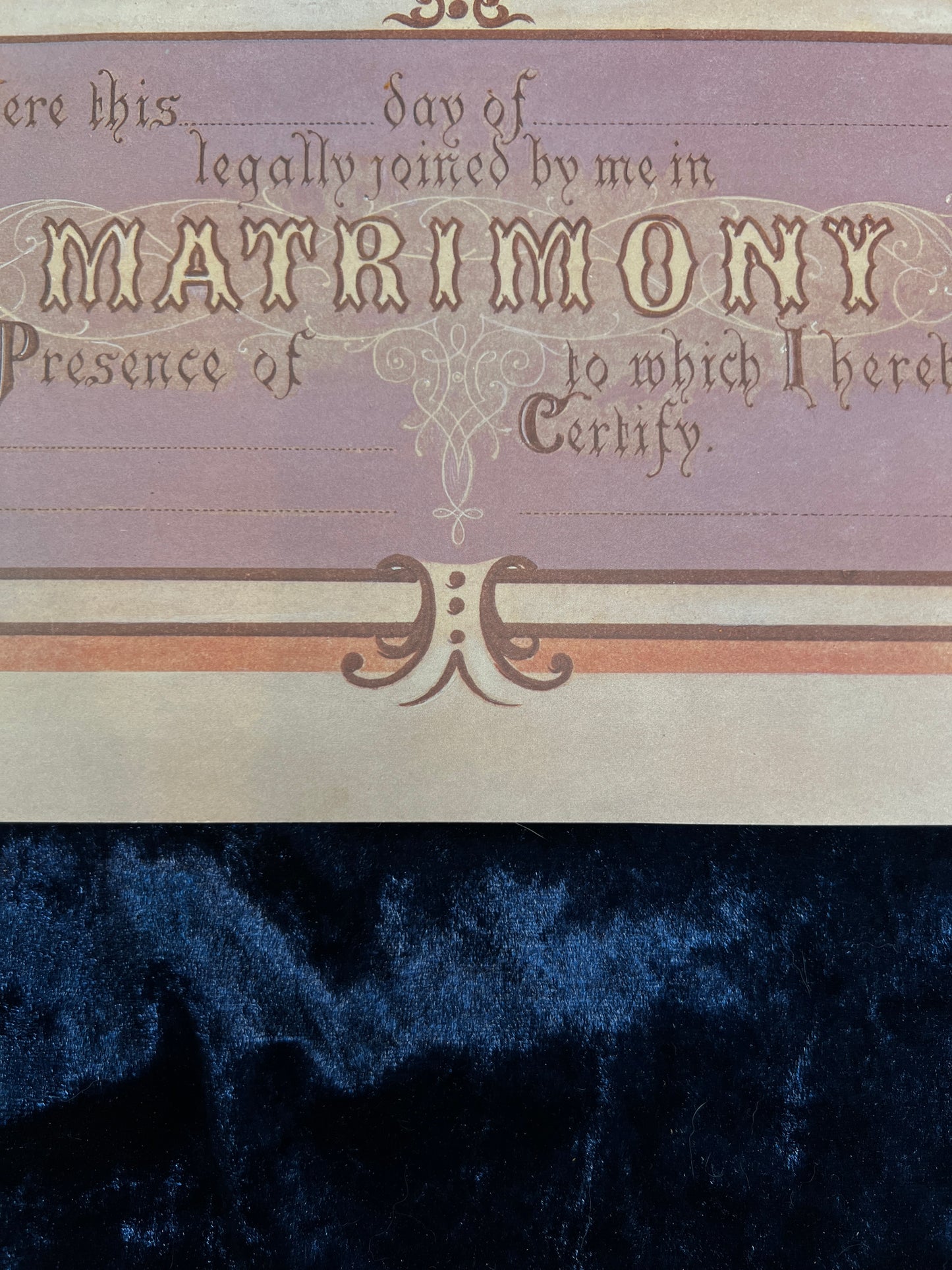 Vintage Paper Marriage Certificate - Victorian Style Cherub Floral Keepsake Print