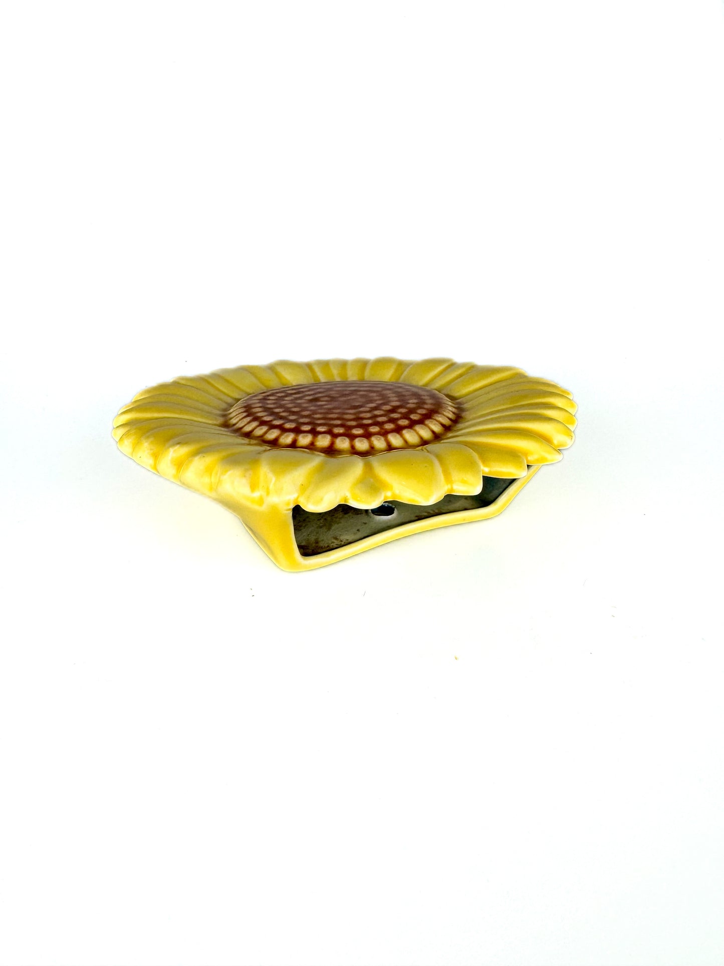 Vintage Yellow Sunflower Ceramic Wall Pocket