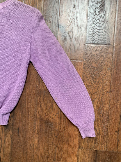 Vintage Clothing - Knit Crewneck Sweater - Lilac - Toppers - Small - Made In U.S.A.