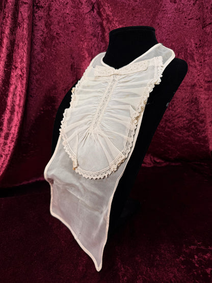 Vintage Lace Collar Bib – Victorian Style Ruffled Sheer Overlay