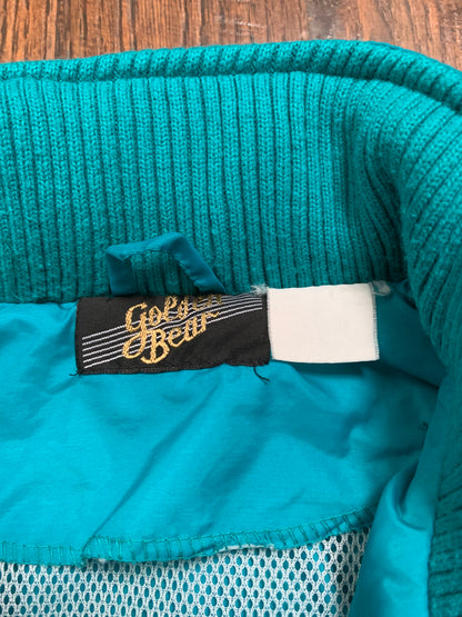 Vintage Clothing - Full Zip Windbreaker Jacket - Teal - Golden Bear - Large