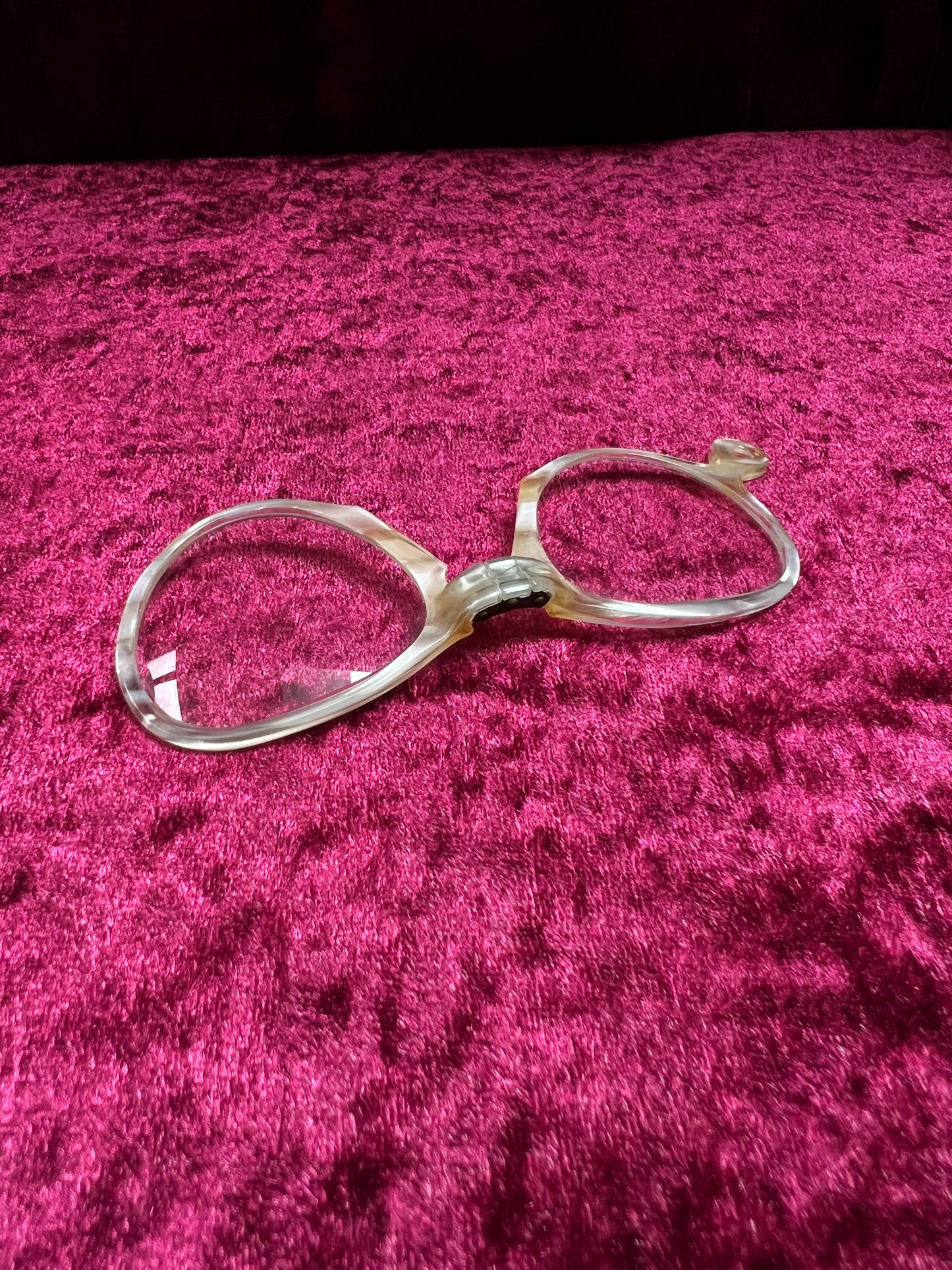 Vintage Celluloid Folding Reading Glasses – Compact Pocket Spectacles with Case