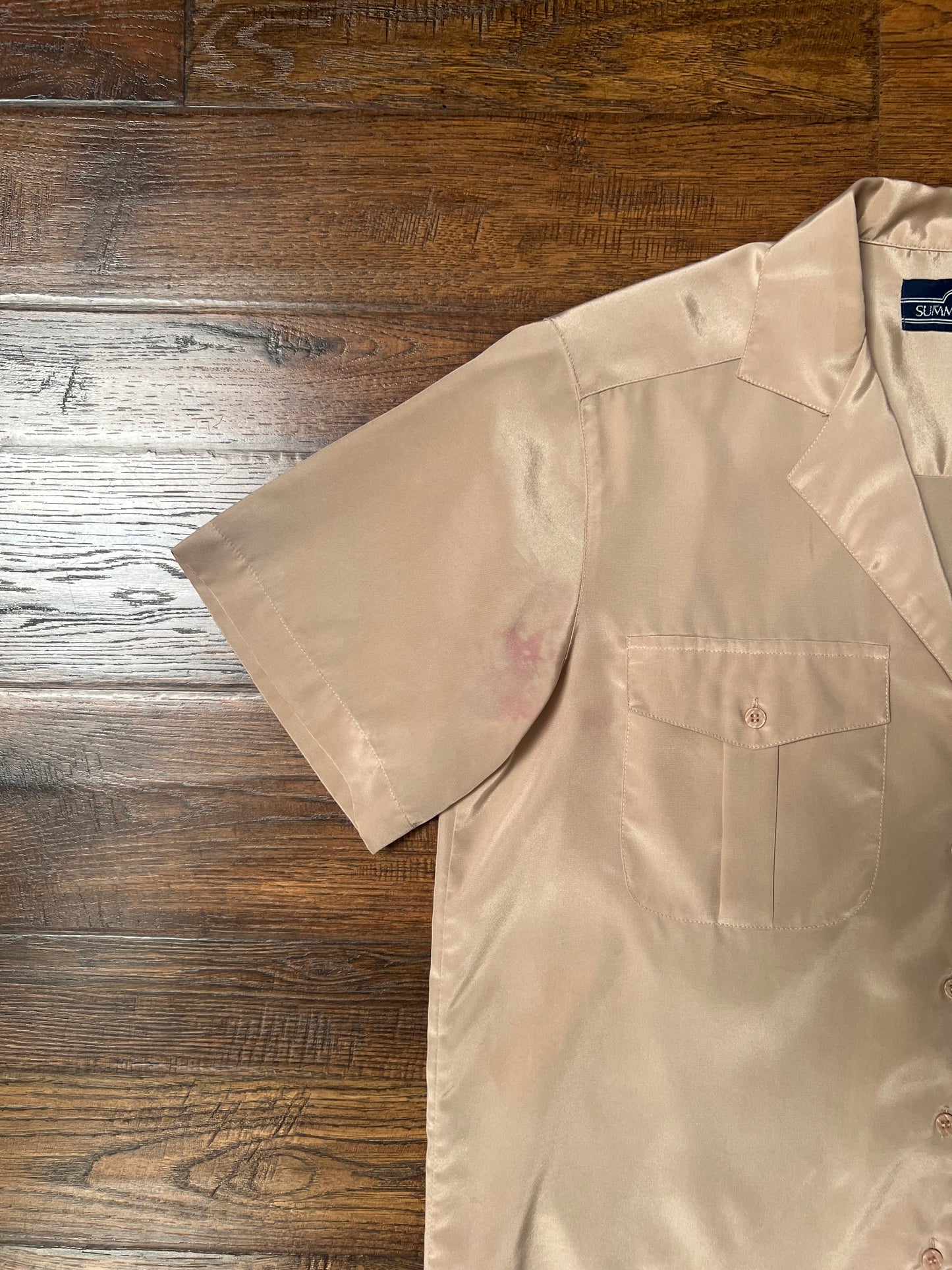 Vintage Clothing - Short Sleeve Blouse - Safari Khaki - Medium - Summerfield