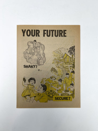 Vintage Ephemera - Religious Pamphlet - Your Future: Shaky or Secure?