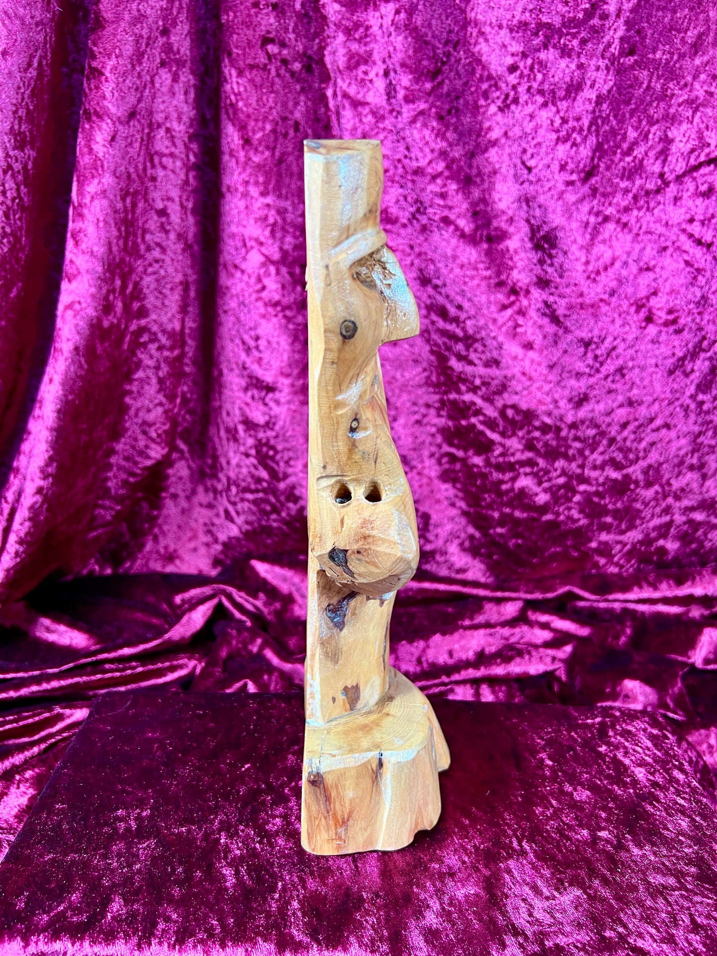 Vintage Oddities - Hand Carved Wood Statue - Face In The Tree