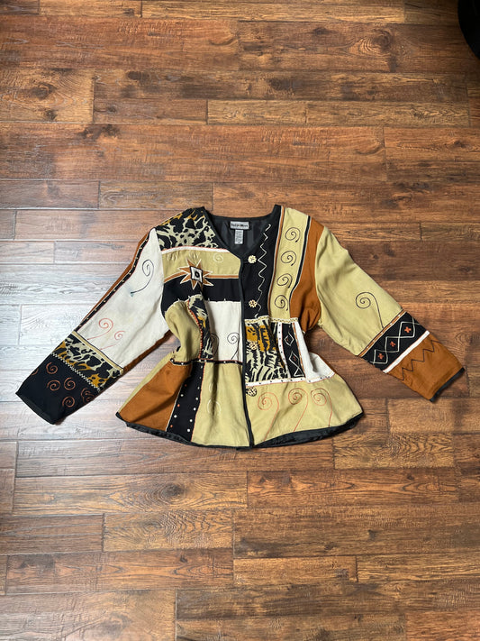 Vintage Clothing - Lightweight Jacket - Abstract 90’s Animal Print - 2X-Large - Indigo Moon