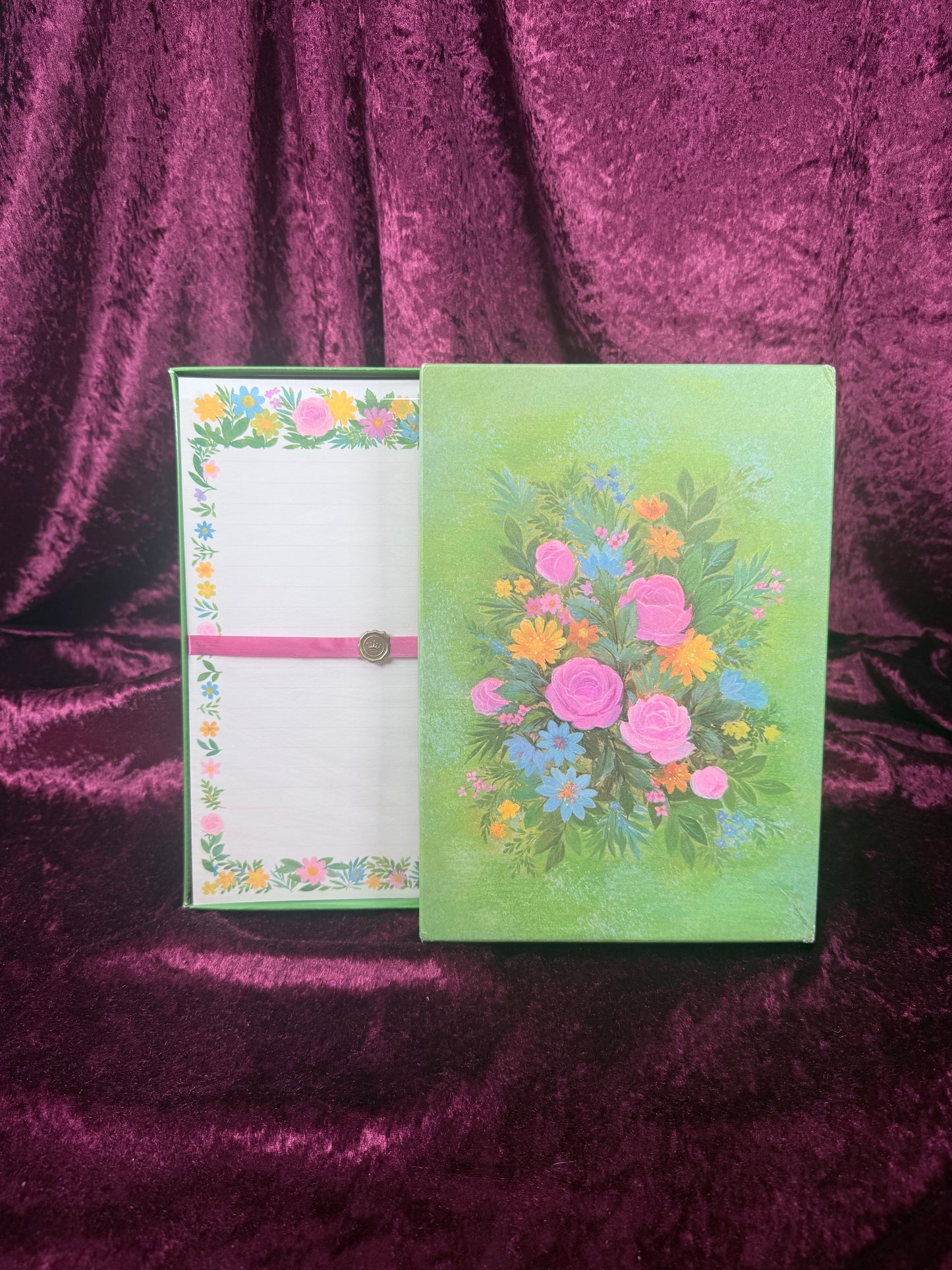 Vintage Floral Stationery Writing Set - Hallmark Boxed Letter Paper & Envelopes