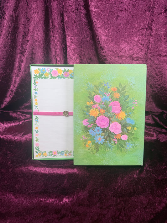 Vintage Floral Stationery Writing Set - Hallmark Boxed Letter Paper & Envelopes