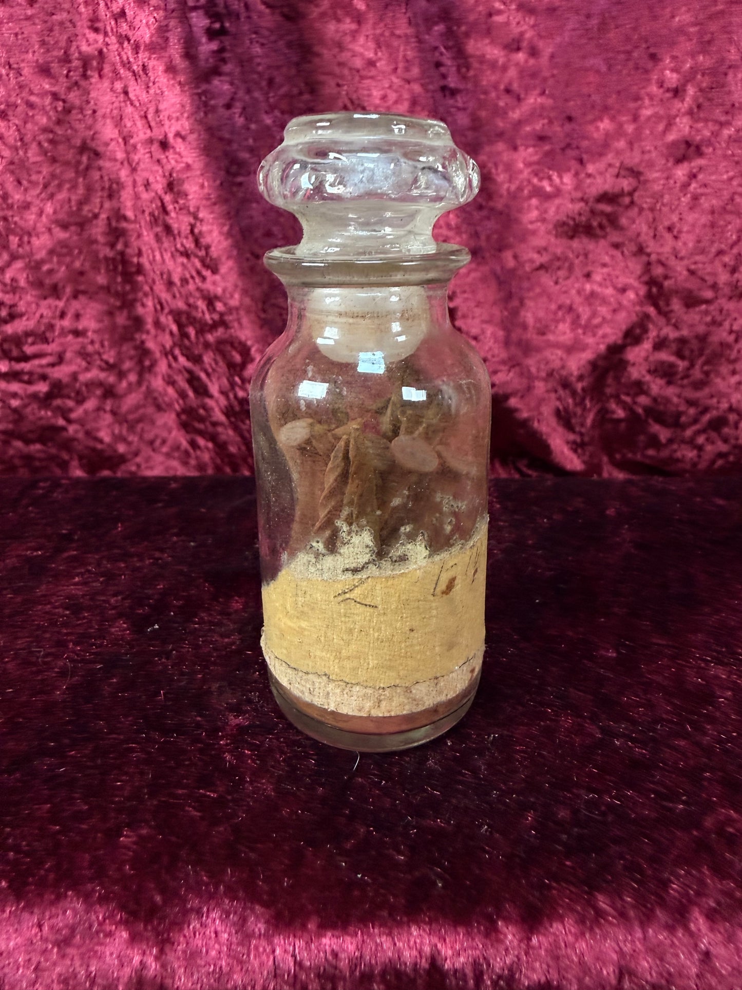 Vintage Glass Apothecary Bottle – Stoppered Rusty Nail Curiosity