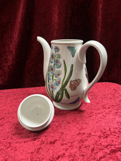 Vintage Ceramic Coffee Pot - Botanic Garden Hyacinth Butterfly Portmeirion