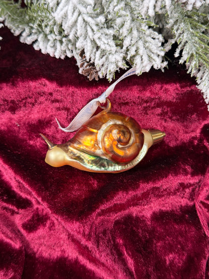 Vintage Christmas - Handblown Glass Ornament - Snail - Lauscha - Made In Germany