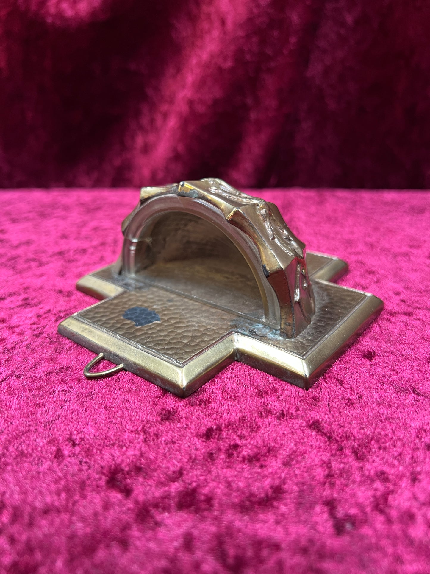 Vintage Religio - Metal Holy Water Font - Crown Of Thorns - West Germany