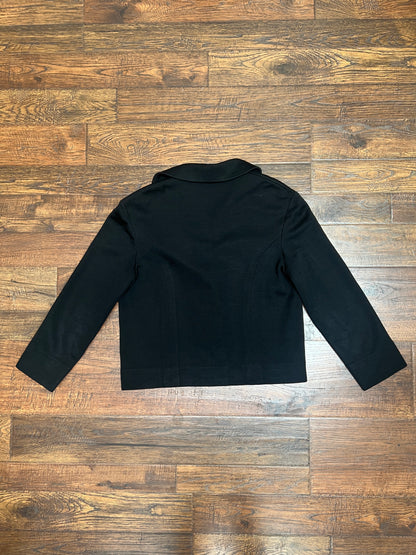 Vintage Clothing - Cropped Blazer - Black - Pure Wool - Medium - Hanro - Made In Switzerland