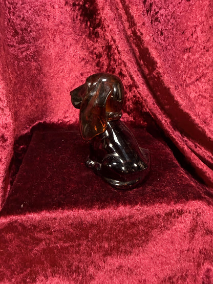 Vintage Glass Cologne Bottle – Avon Topaze Basset Hound Figural Decanter