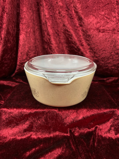 Vintage Pyrex Glass Casserole Dish Set - Forest Fancies Mushroom Pattern