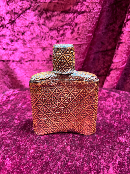 Vintage Barware - Tooled Leather Porron Decanter and Flask - Don Quixote and Patio De Los Leones