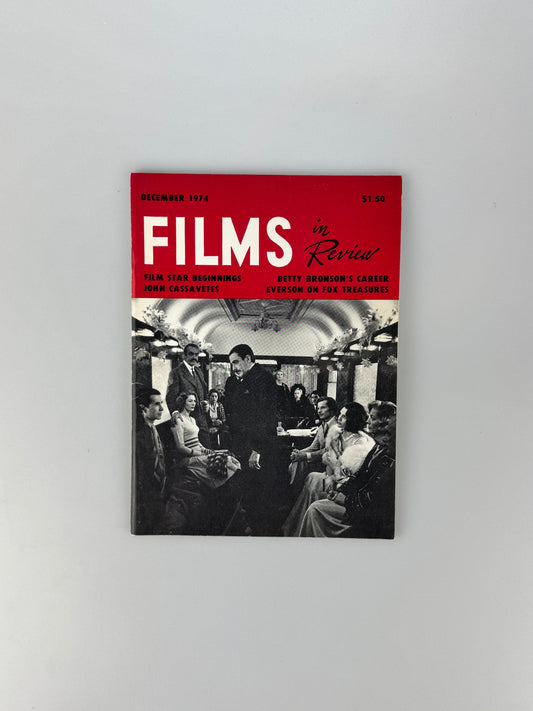Films In Review Magazine - December 1974 - Betty Bronson, John Cassavetes, Murder On The Orient Express