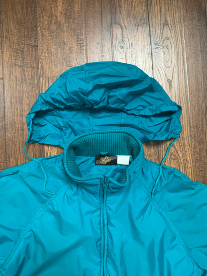 Vintage Clothing - Full Zip Windbreaker Jacket - Teal - Golden Bear - Large