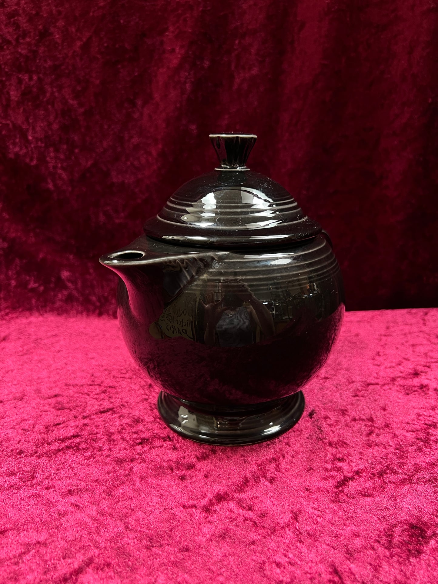 Vintage FIestaware Ceramic Teapot - Homer Laughlin Black 44 Oz Serving Pot