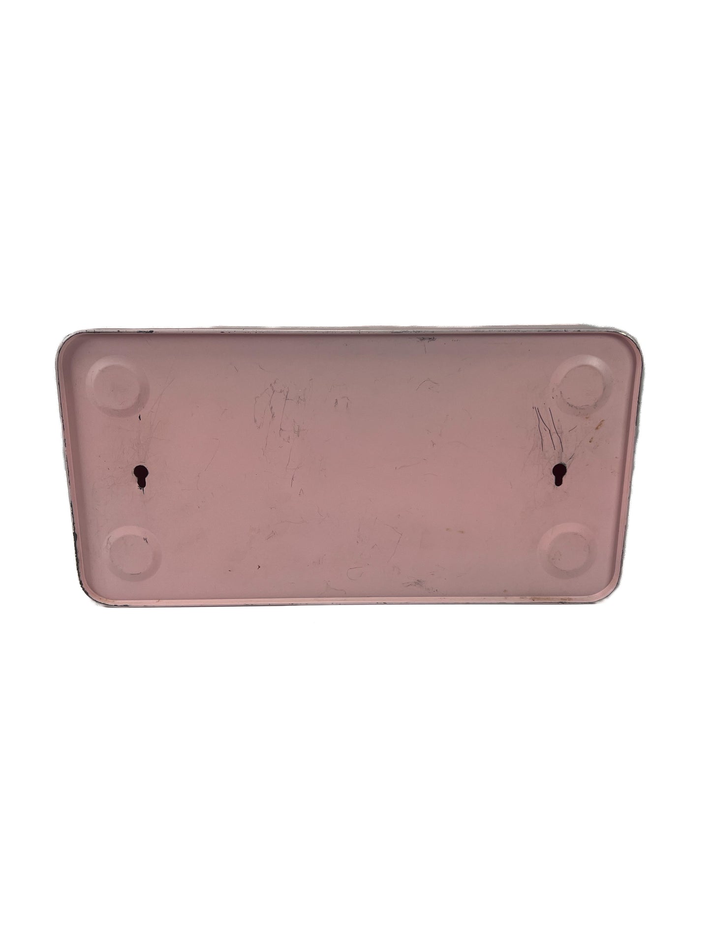 Vintage Home Decor - Tissue Box Holder - Powder Pink Metal - Painted Gold Floral Tree Branch