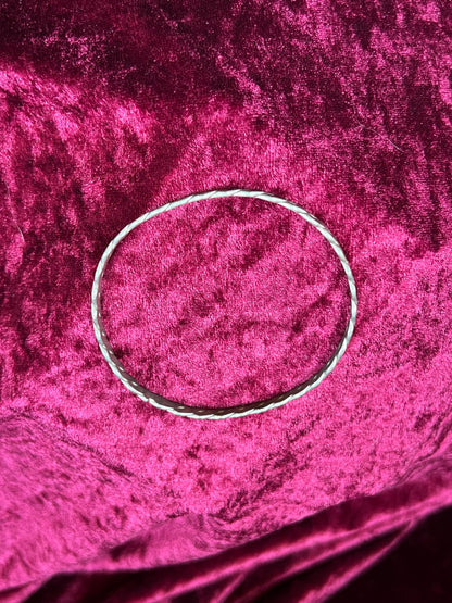 Vintage Jewelry - Bangle Bracelet - 925 Sterling Silver - Braided Twist