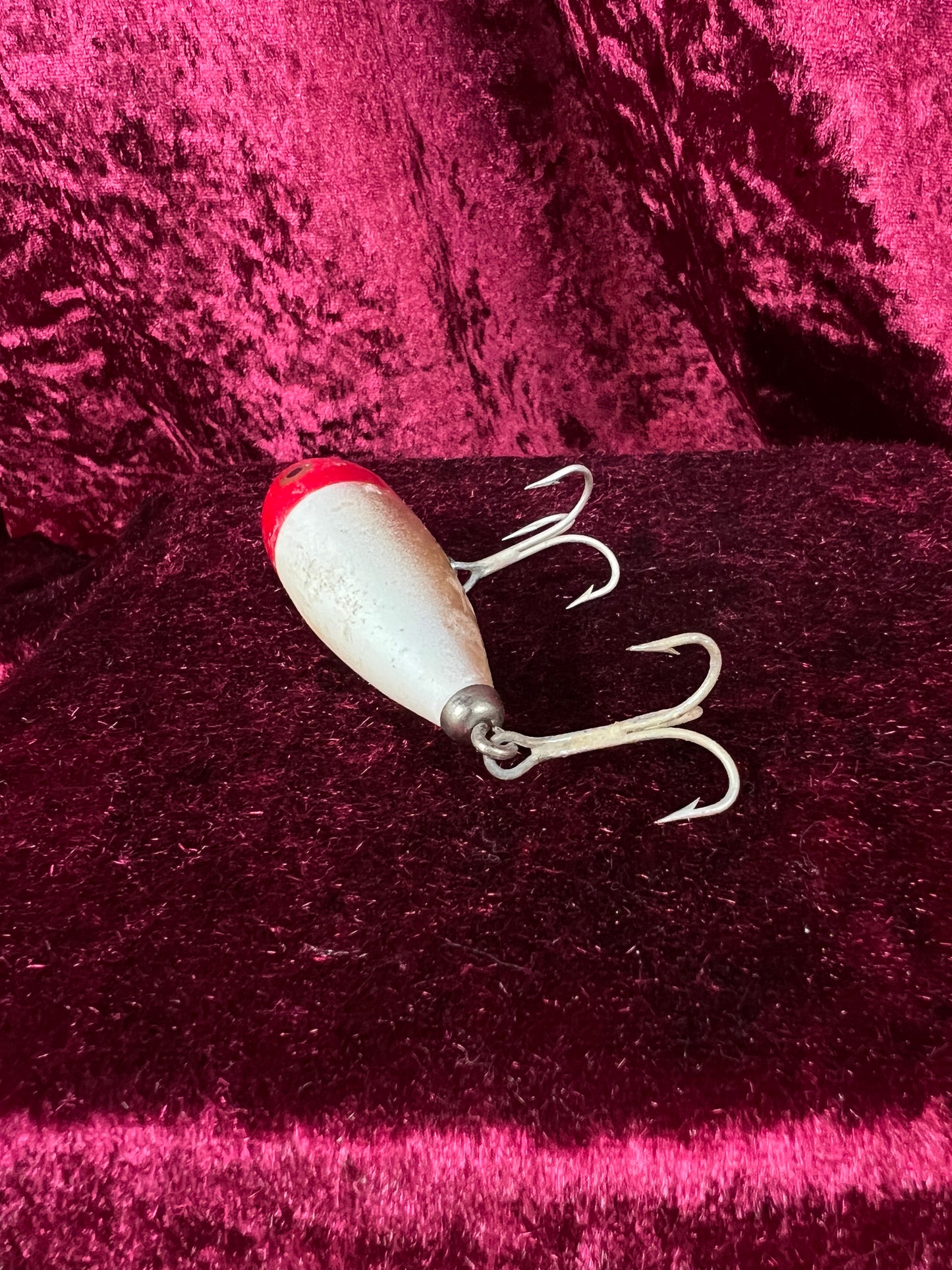 Vintage Heddon Plastic Fishing Lure - Baby Zara Red Head with Original Box