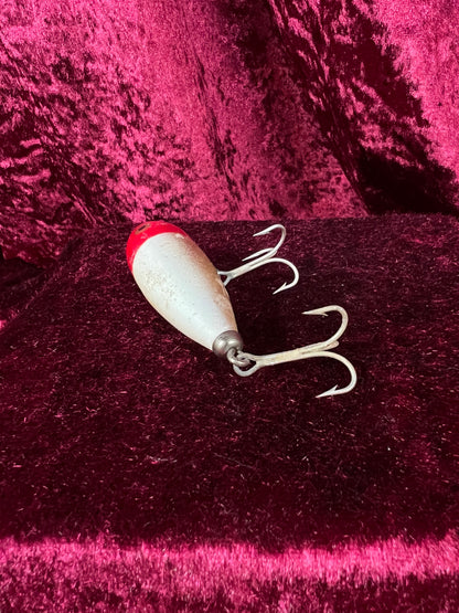Vintage Heddon Plastic Fishing Lure - Baby Zara Red Head with Original Box