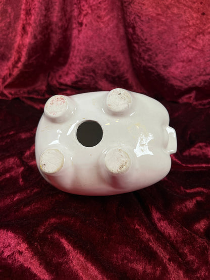 Vintage Ceramic Piggy Bank - Anthropomorphic Blue Eyed Kitsch Pig