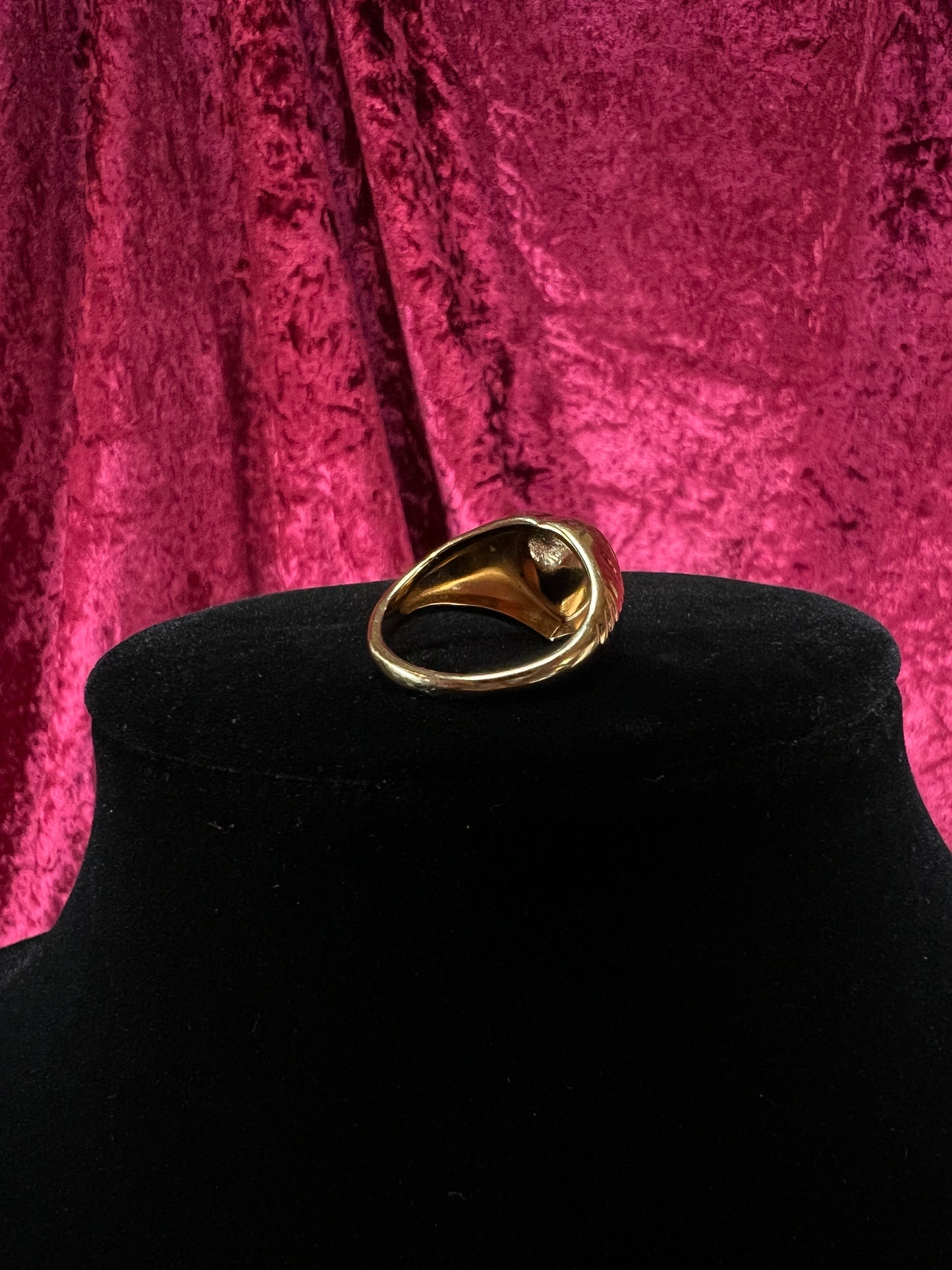 Vintage Gold Tone Ring – Bold Sparkle Heart Ring by Avon - Size 8.5