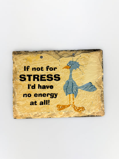 Plain Jane Funny Painted Roof Slate Novelty Sign - If Not For Stress