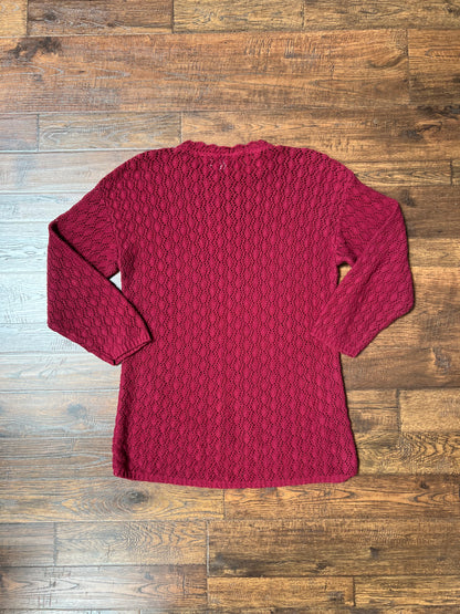 Vintage Clothing - Thin Knit Oversized Sweater - Light Maroon - Mondala Made In U.S.A. - Small