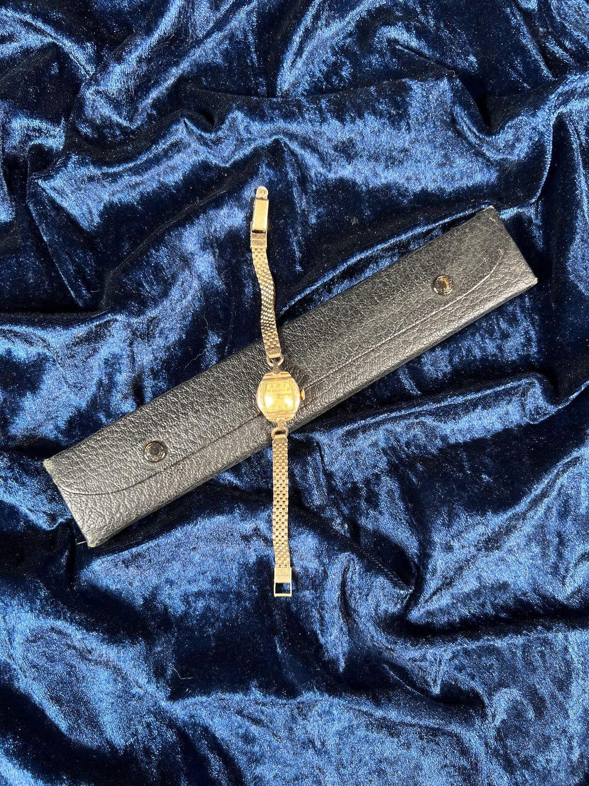 Vintage Gold-Tone Bulova Wristwatch - Petite Face and Stretch Bracelet